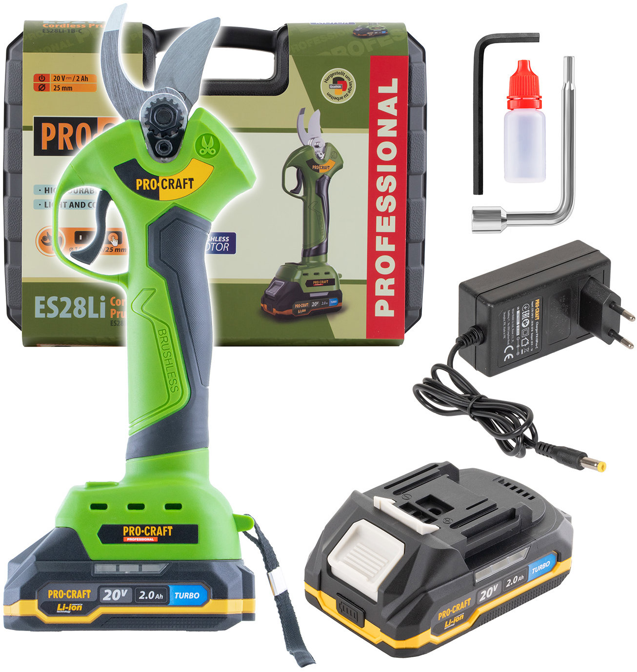 PROCRAFT Aku nožnice na konáre ES28Li (1× 2 Ah)