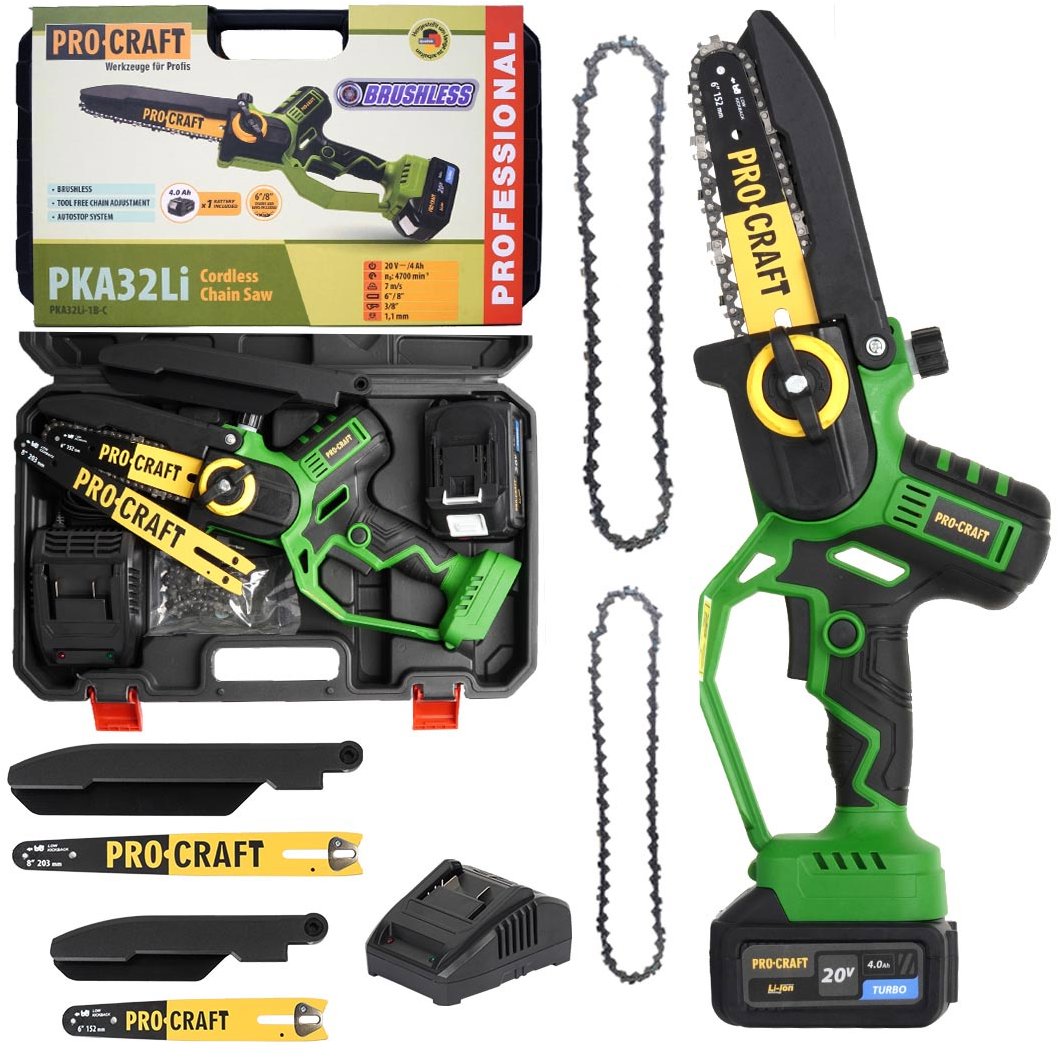 PROCRAFT Reťazová píla jednoručná AKU PKA32Li 152/203 mm (1x4 Ah)