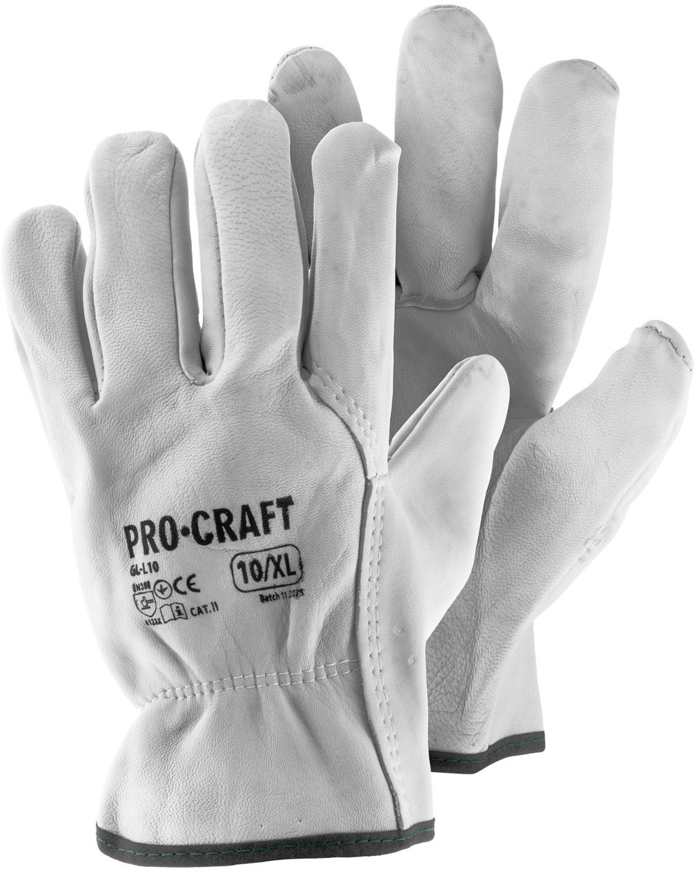 Procraft Pracovné rukavice celokožené XL, GL-L10