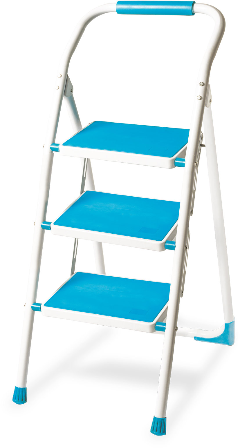 PROFI TOOLS Schodíky do domácnosti 3× 1 priečka, modré JZ919-3B