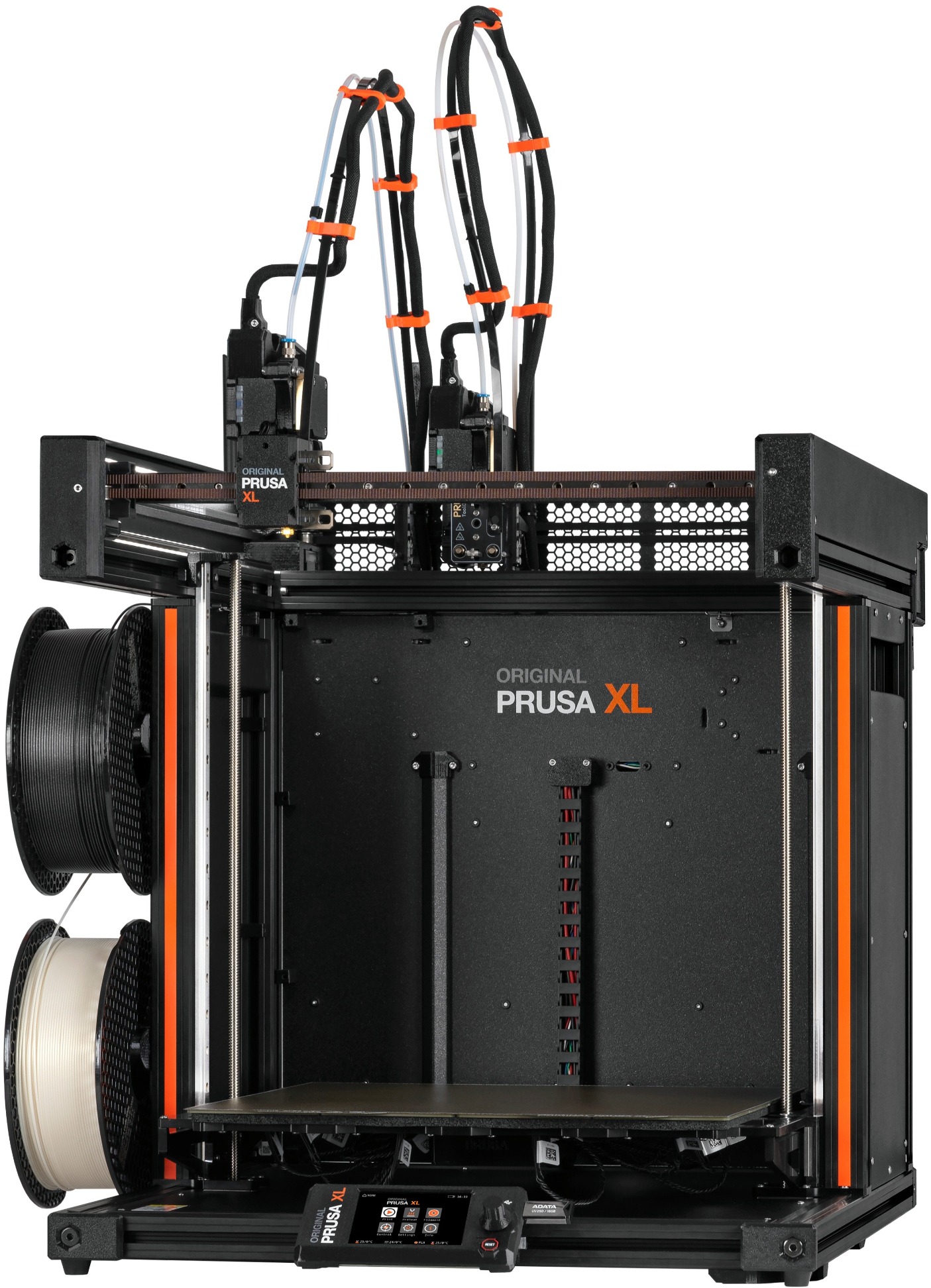 Zostavená 3D tlačiareň Original Prusa XL s dvoma nástrojovými hlavami