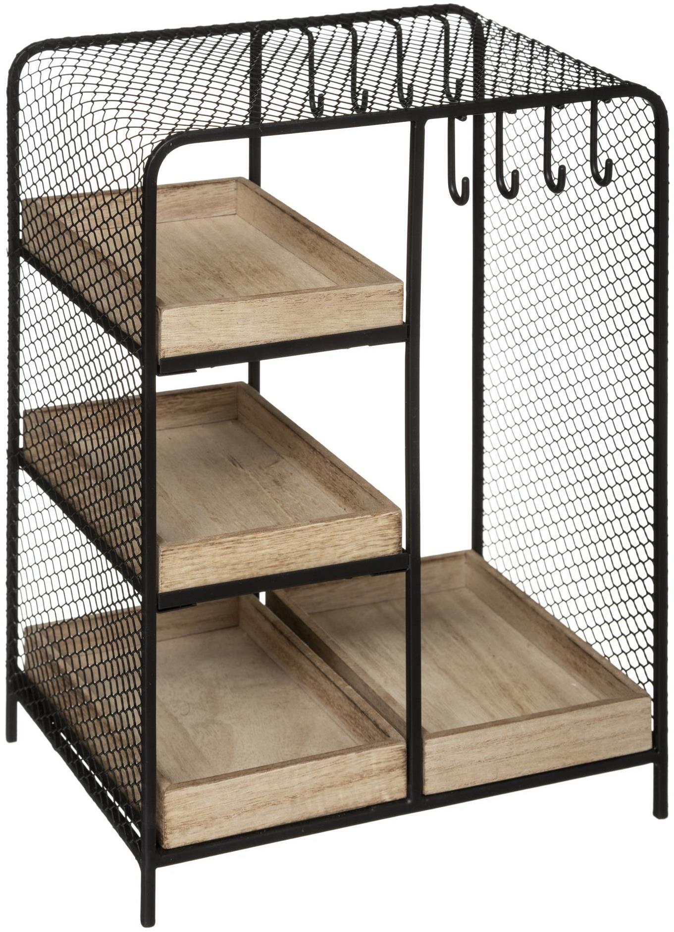 Atmosphera Stojan na šperky Arty s policami, čierny