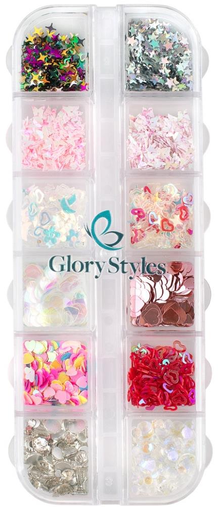 GloryStyles Súprava ozdôb na nechty 01 – mix