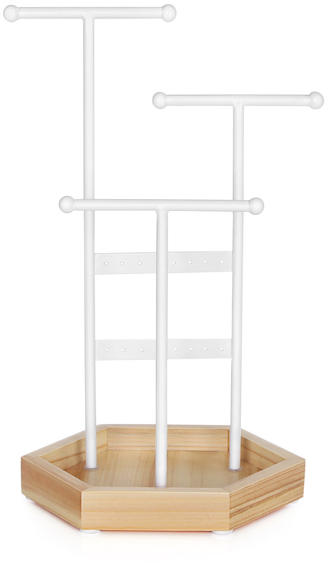 SONGMICS Stojanček na šperky, biely 36 × 20,5 cm