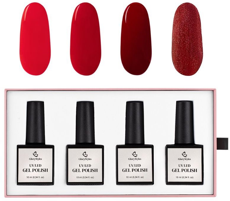 GloryStyles Sada gel laků GP17 Red