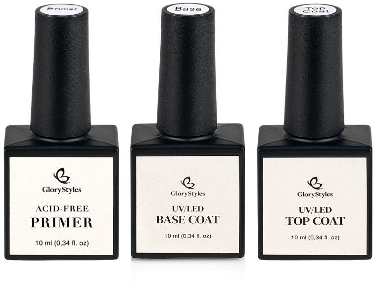 GloryStyles Sada primer + base coat + top coat