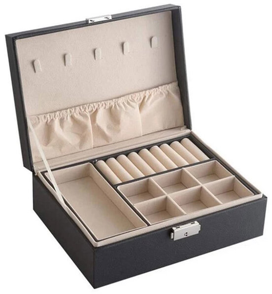 Verk 01788 Designová šperkovnice 23 × 17 × 9 cm, černá