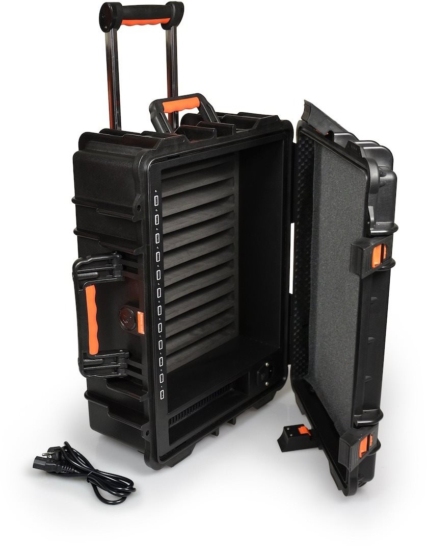 PORT CONNECT Rolling CHARGING CABINET, nabíjací prepravný kufor na kolieskach pre 12 zariadení, čier