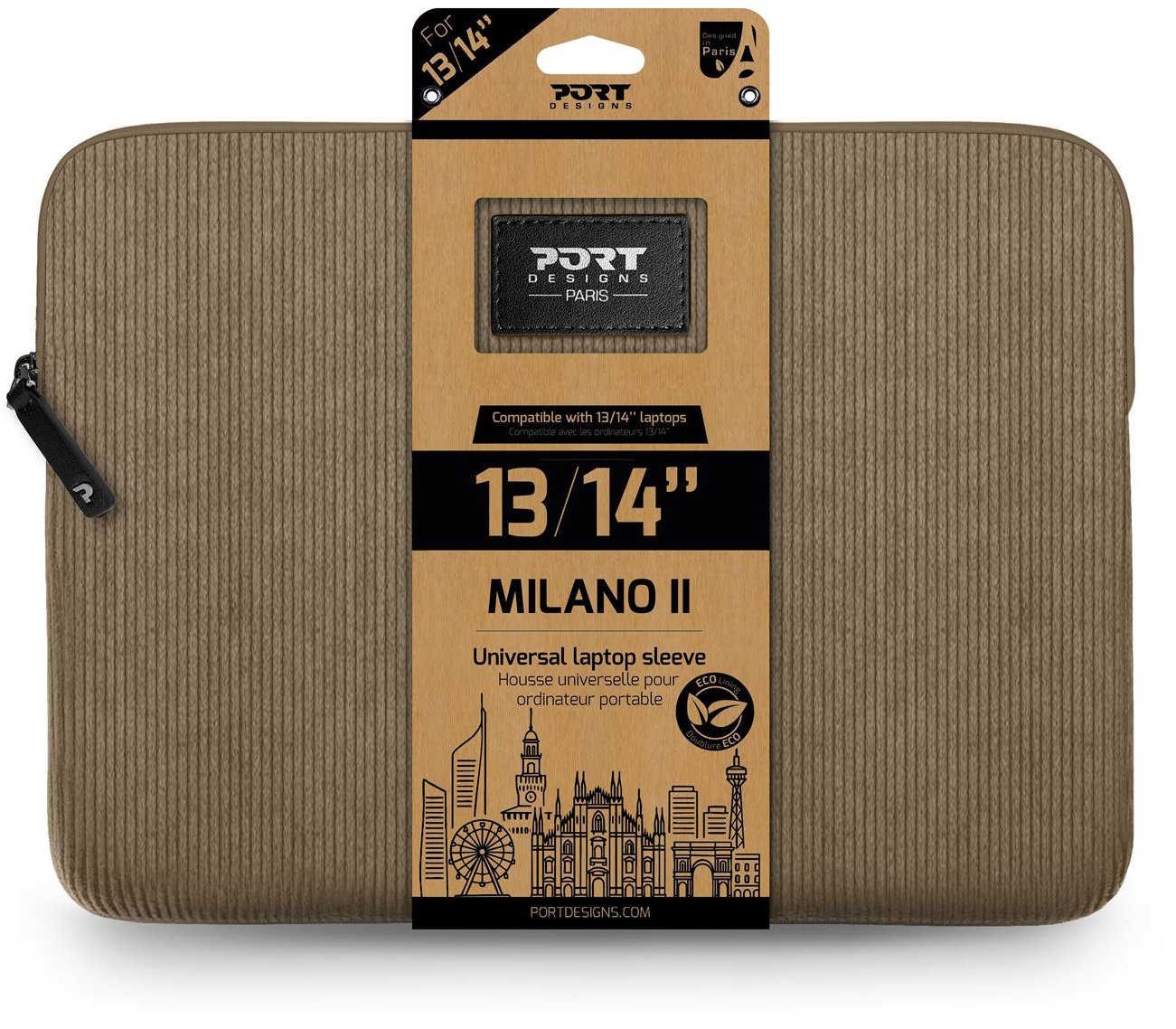 PORT DESIGNS Milano II ECO Sleeve 13/14'', hnědé