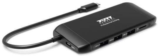 PORT CONNECT Dokovacia stanica 8 v 1 DUAL SCREEN, 2× FullHD alebo 1× 4K, HDMI, VGA, 3× USB-A, RJ-45, TF, SD