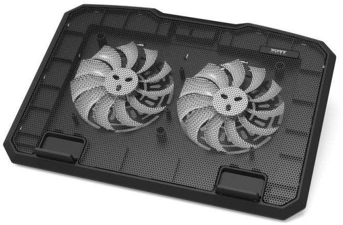 PORT CONNECT COOLER PRO, chladiaci stojan na notebook, 2× USB, čierny