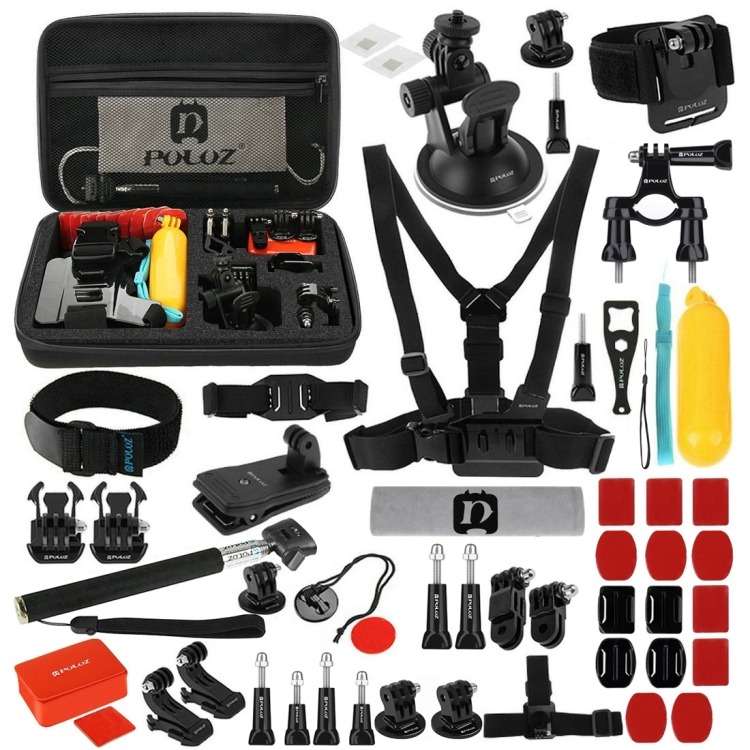 PULUZ 53 in 1 Accessories Total Ultimate Combo for GoPro, Insta360, DJI and Other – Kit 1