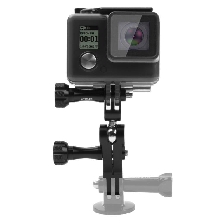PULUZ CNC Aluminum Ball Joint Mount s 2 dlhými skrutkami for GoPro, Insta360, DJI and Other (Black)