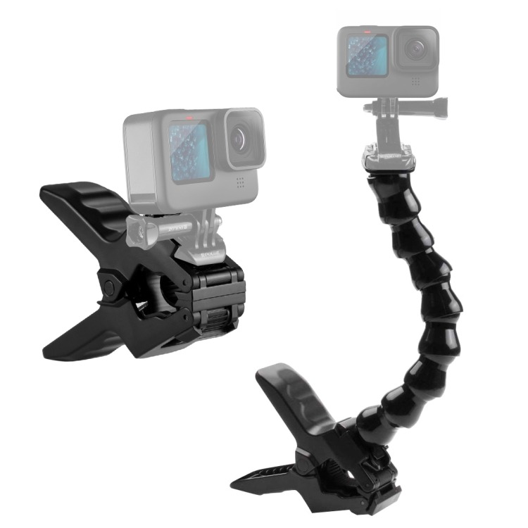 PULUZ Action Sports Cameras Jaws Flex Clamp Mount for GoPro, Insta360, DJI and Other