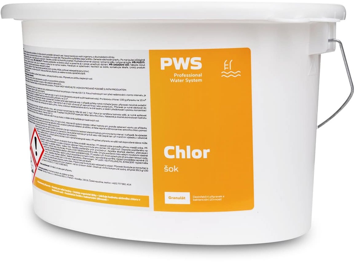 PWS Chlór šok – organický granulát 5 kg