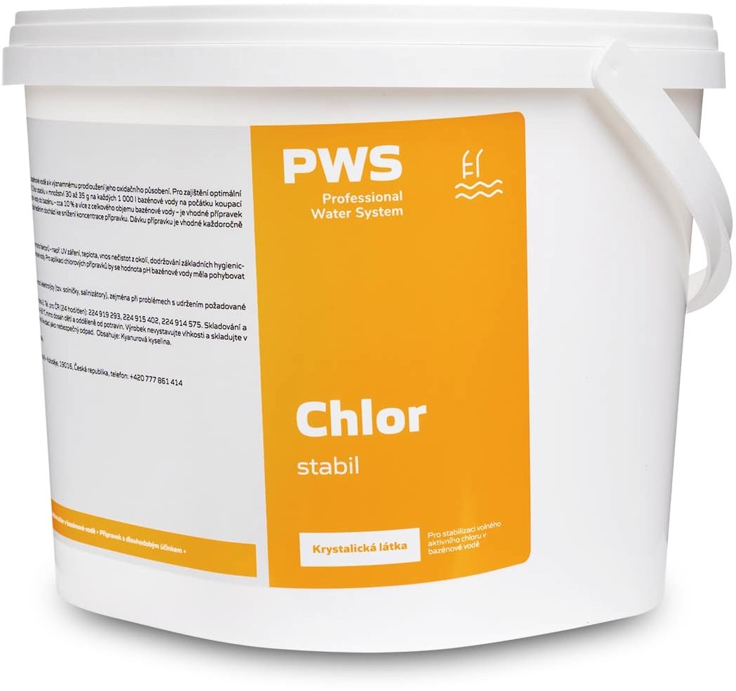 PWS Chlór stabil na stabilizáciu chlóru v bazéne 3 kg