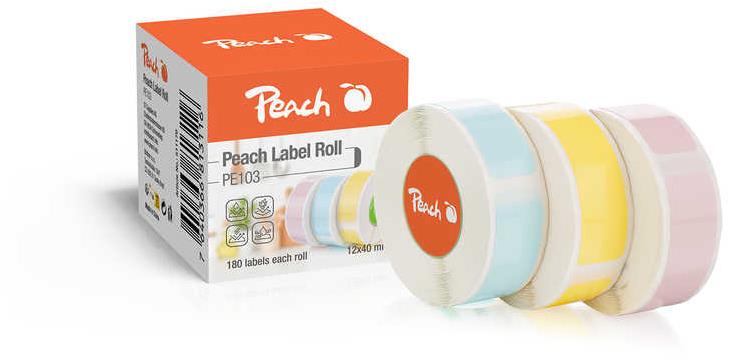 PEACH PE101 12 × 40 mm, 3× 180 ks, modré, žlté a ružové