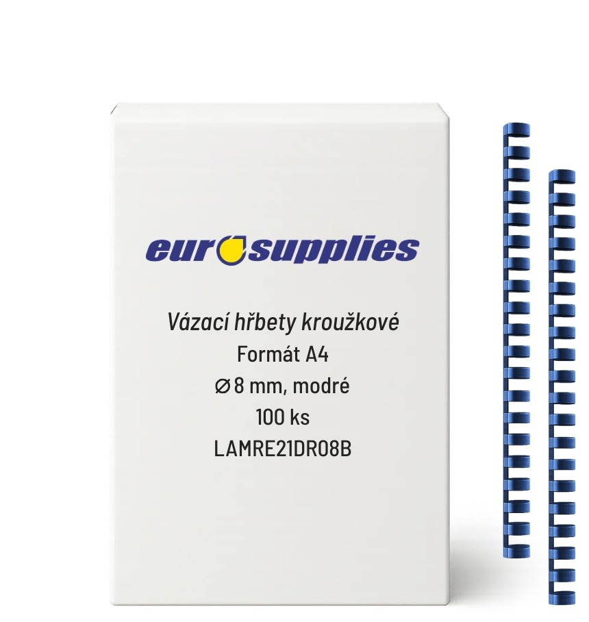 EUROSUPPLIES A4 8 mm modrý – balenie 100 ks