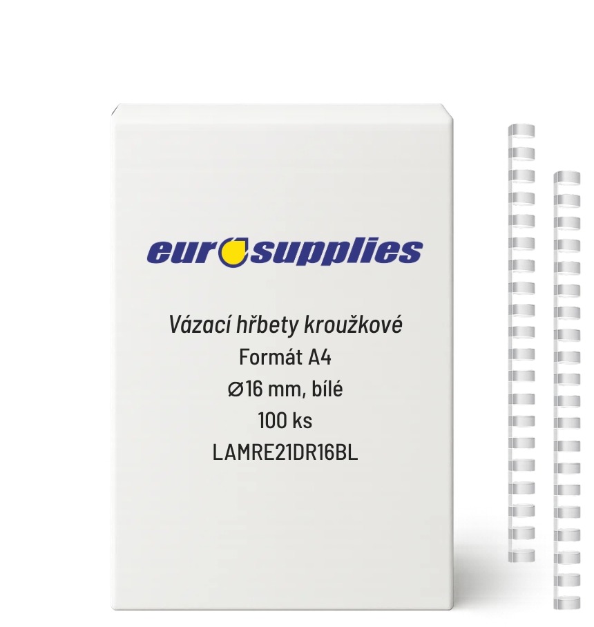 EUROSUPPLIES A4 16 mm biely – balenie 100 ks