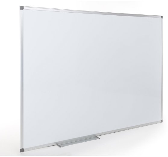 EUROSUPPLIES biela s hliníkovým rámom, 150 × 100 cm