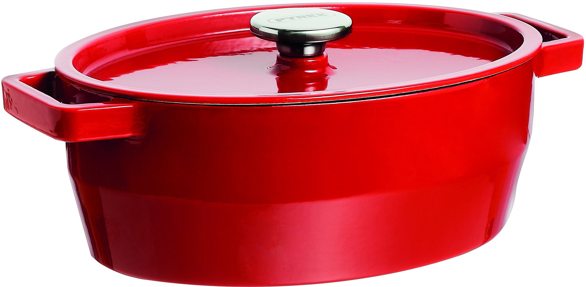 PYREX Kastrol litinový ovál 33 cm, 5.8 l červený