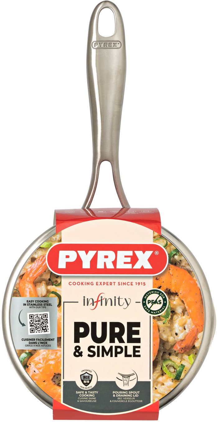 PYREX Rendlík INFINITY se skleněnou poklicí nerez 1,25 l 16 cm