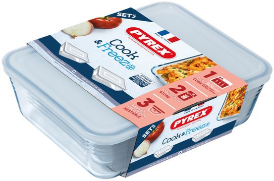 Pyrex 912S951/7646 Sada dóz 1,5 l + 2,6 l 2 ks