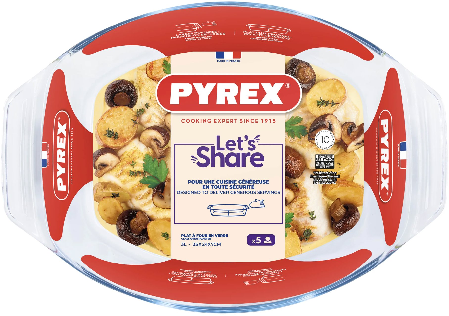 Pyrex Miska na zapekanie 3 l oválna, sklenená