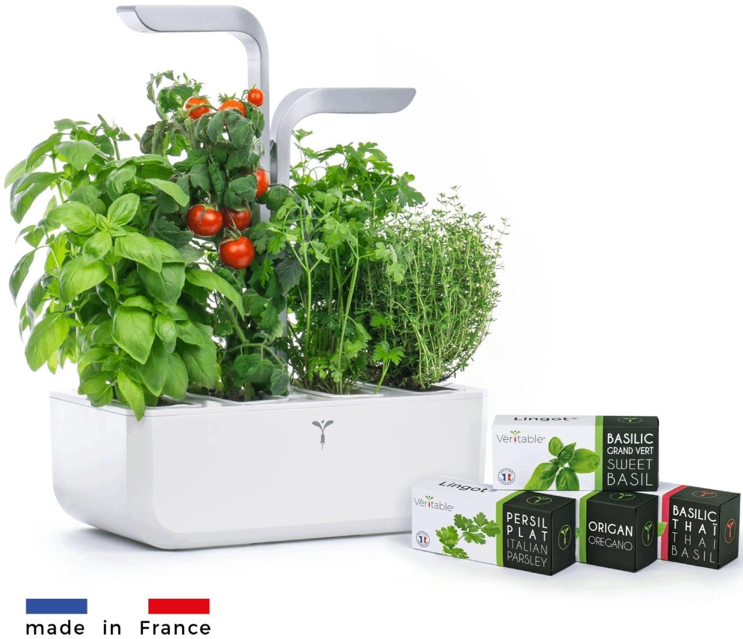 Véritable Smart Automatický kvetináč s reguláciou osvetlenia, biely + 4 bylinkové náplne