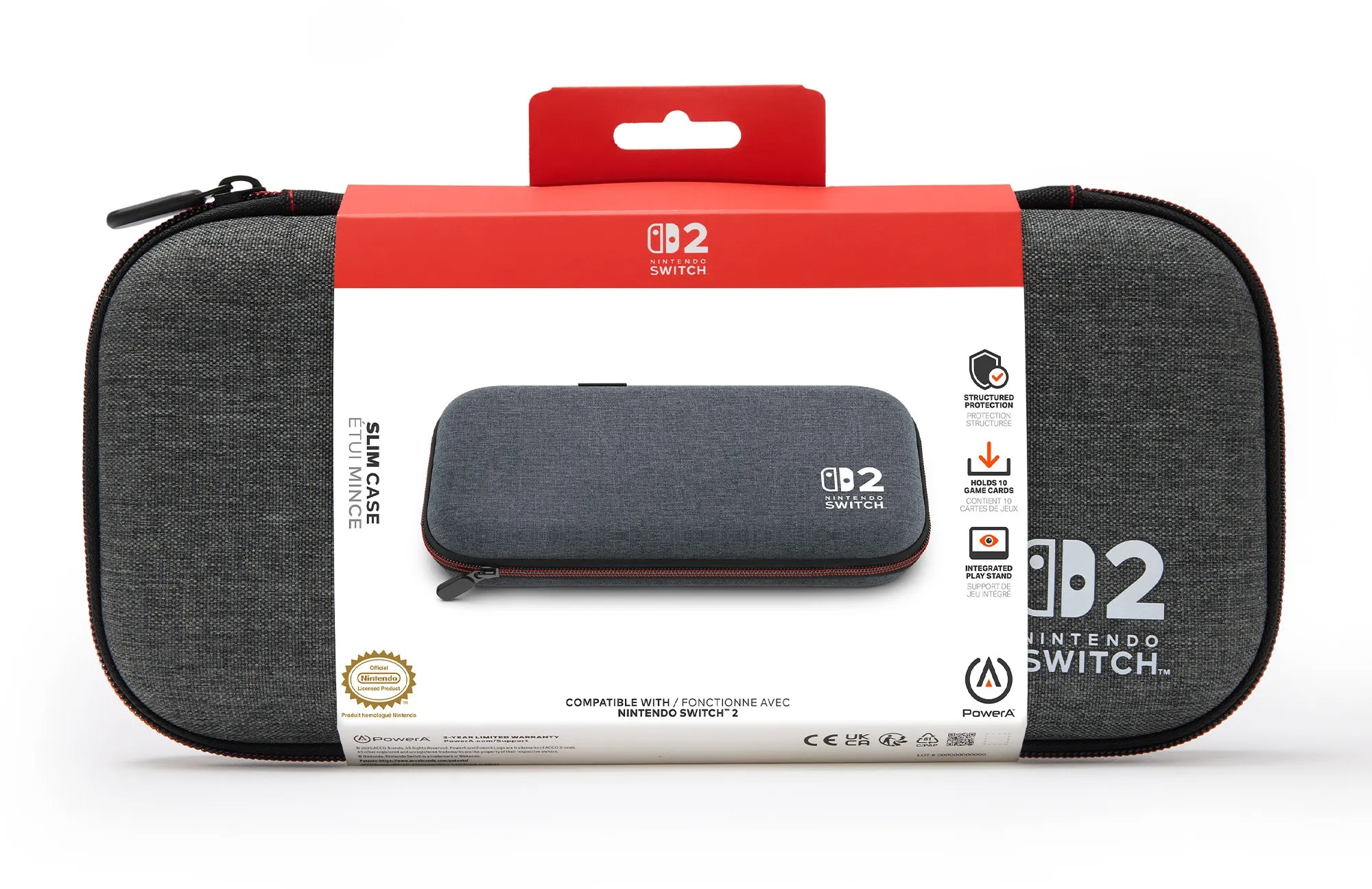 PowerA Slim Case – Nintendo Switch 2 – Dark Heather Grey