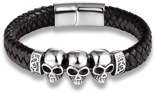 Predator Q1 Onyx Forge – pánske náramky, čierna, lebka