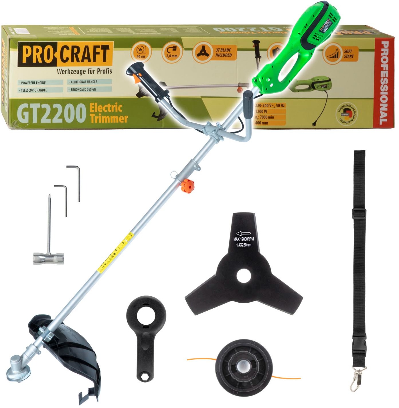 PROCRAFT Elektrický krovinorez GT2200