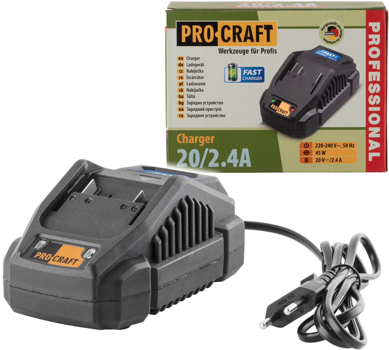 Procraft 20/2.4 Fast Charge Nabíjačka pre 20 V Li-Ion batérie