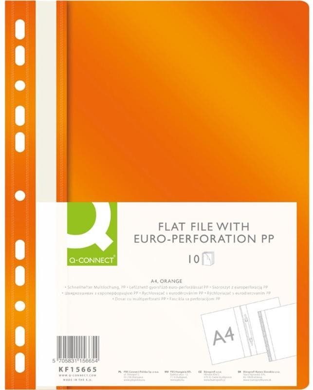 Q-CONNECT A4 s euroderovaním, oranžový – balenie 10 ks