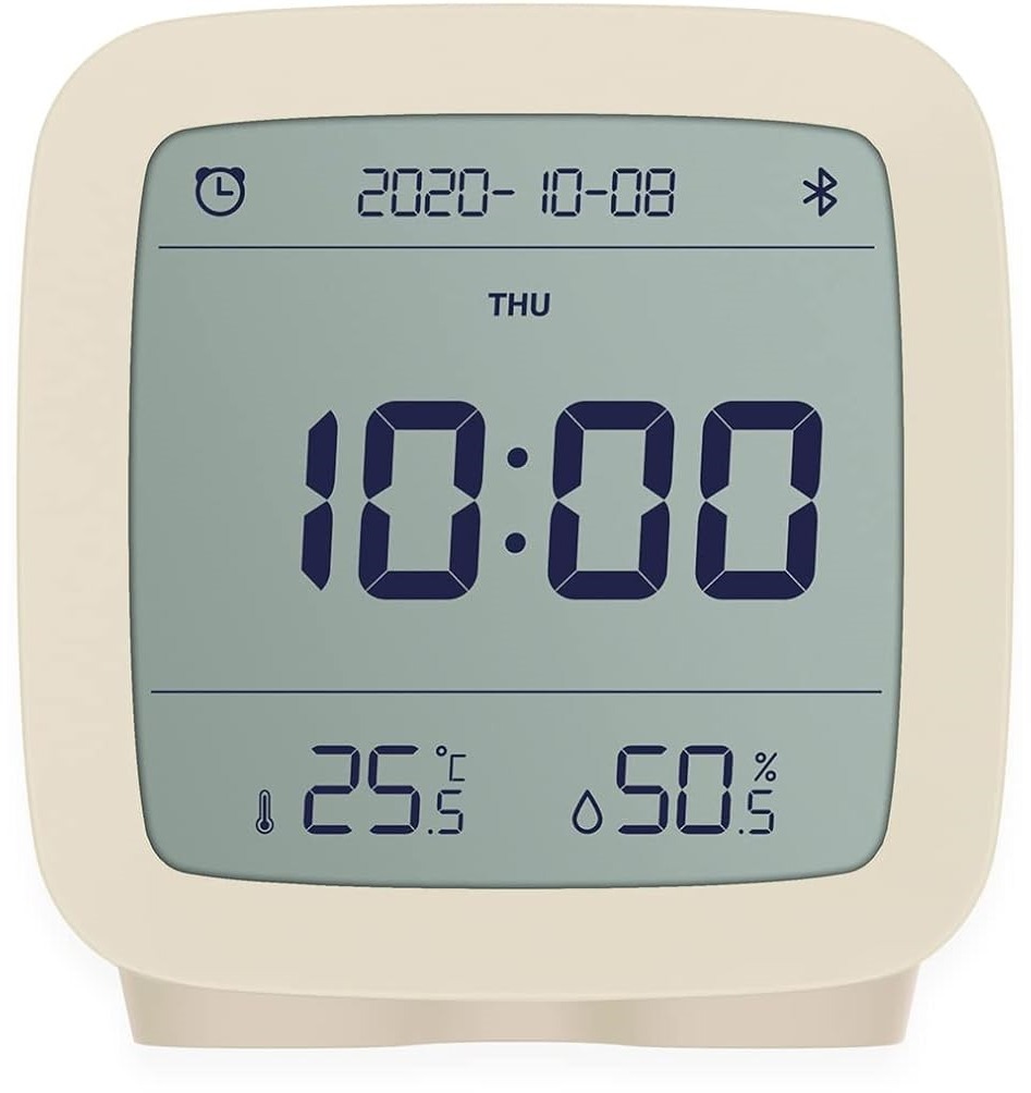 QINGPING Bluetooth Alarm clock (Temperature & RH monitor) – beige