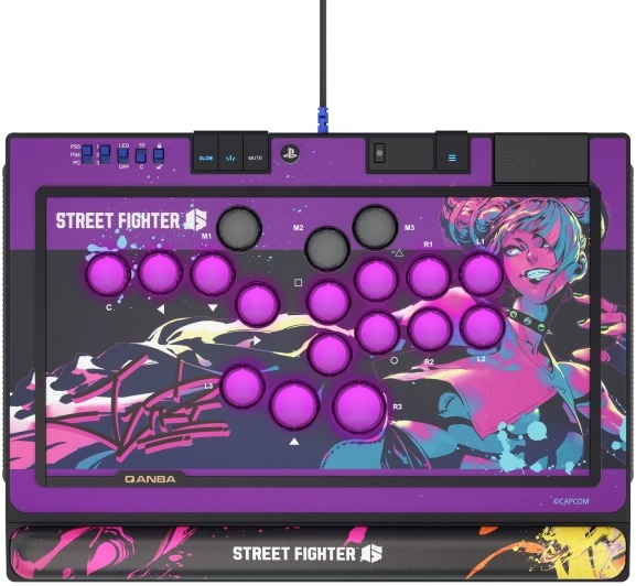 QANBA Sapphire Street Fighter Juri – arkádový ovladač bez páčky - PS5/PC