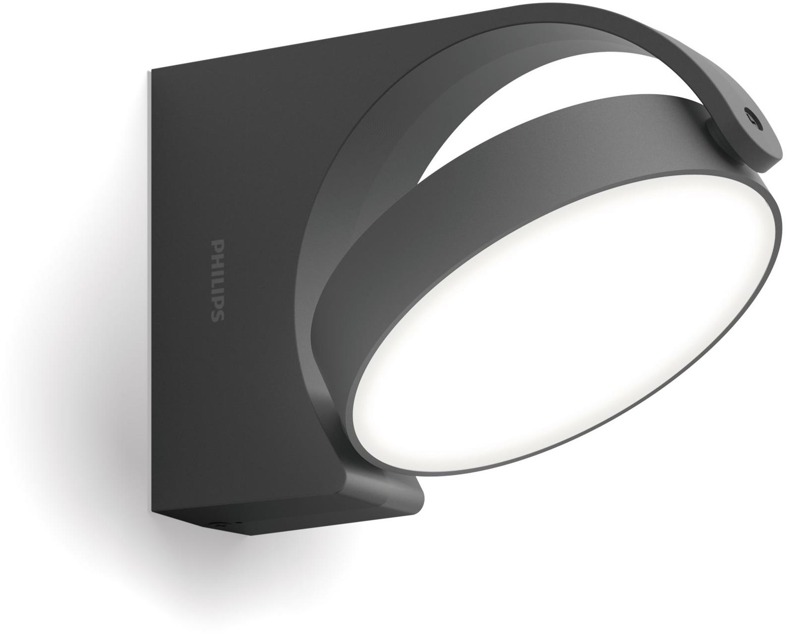 Philips Mimosa vonkajšie nástenné LED svietidlo 1× 7 W 680 lm nestmievateľné antracitové