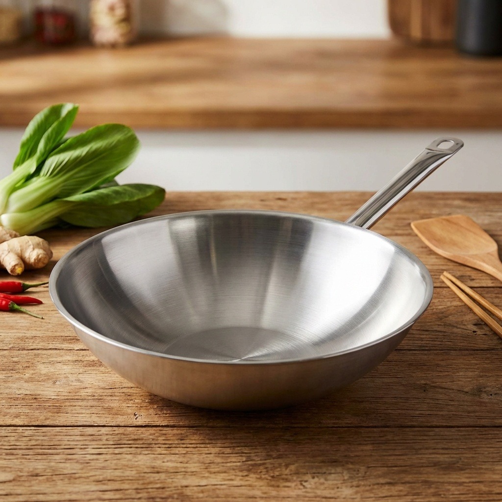 Hendi Wok panvica 3-vrstvová – bez pokrievky – priemer 360 × (H) 90 mm