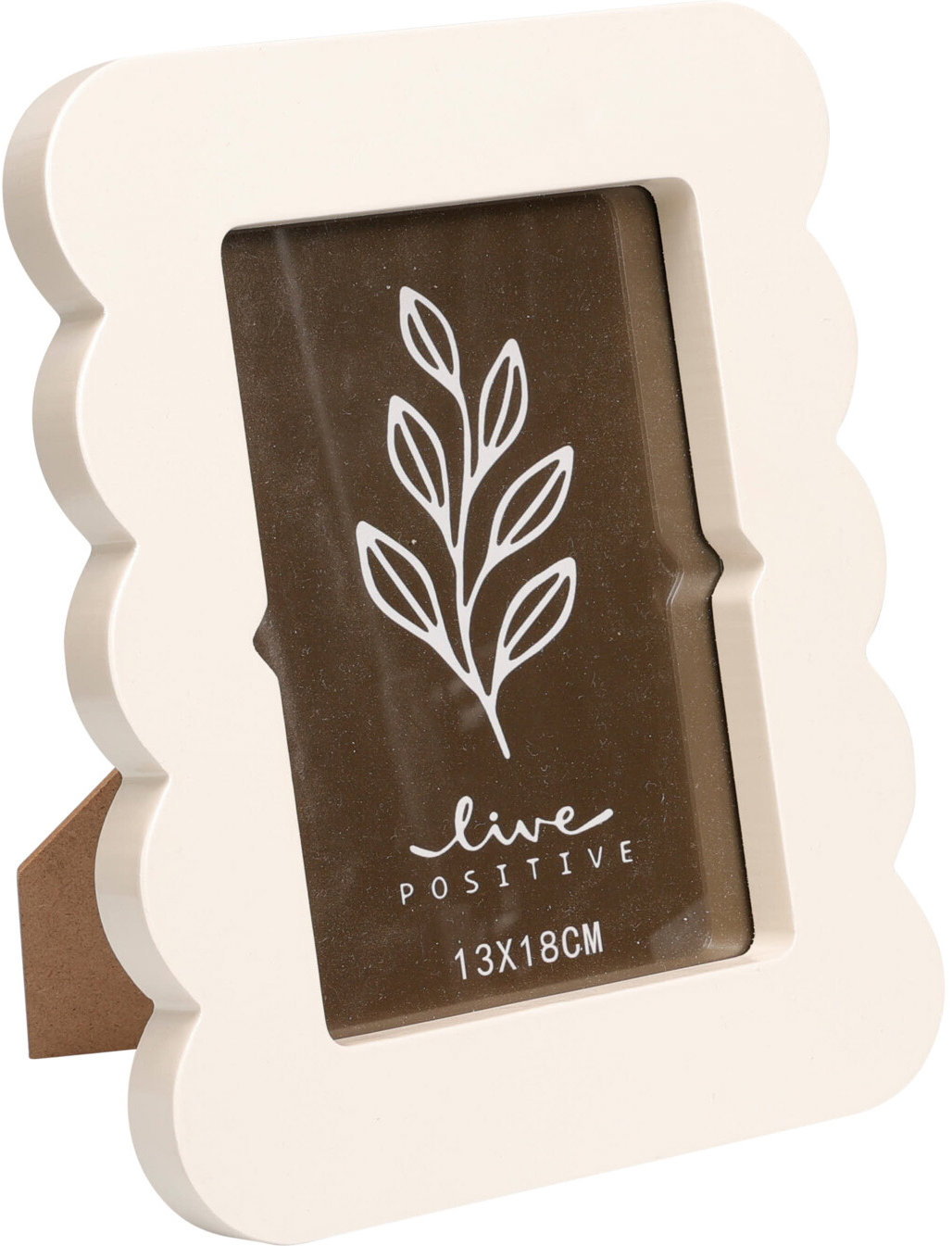 Home Styling Collection Fotorámeček BASE s vlnitým okrajem 18,5 × 2,2 × 23,3 cm, světle béžová