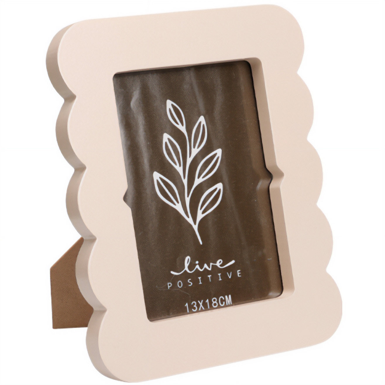 Home Styling Collection Fotorámeček BASE s vlnitým okrajem 18,5 × 2,2 × 23,3 cm, béžová