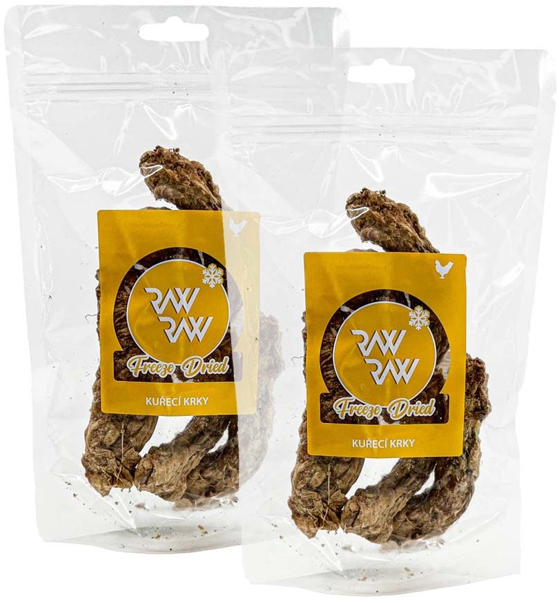 Raw Raw Freeze dried kuřecí krky 2 × 60 g