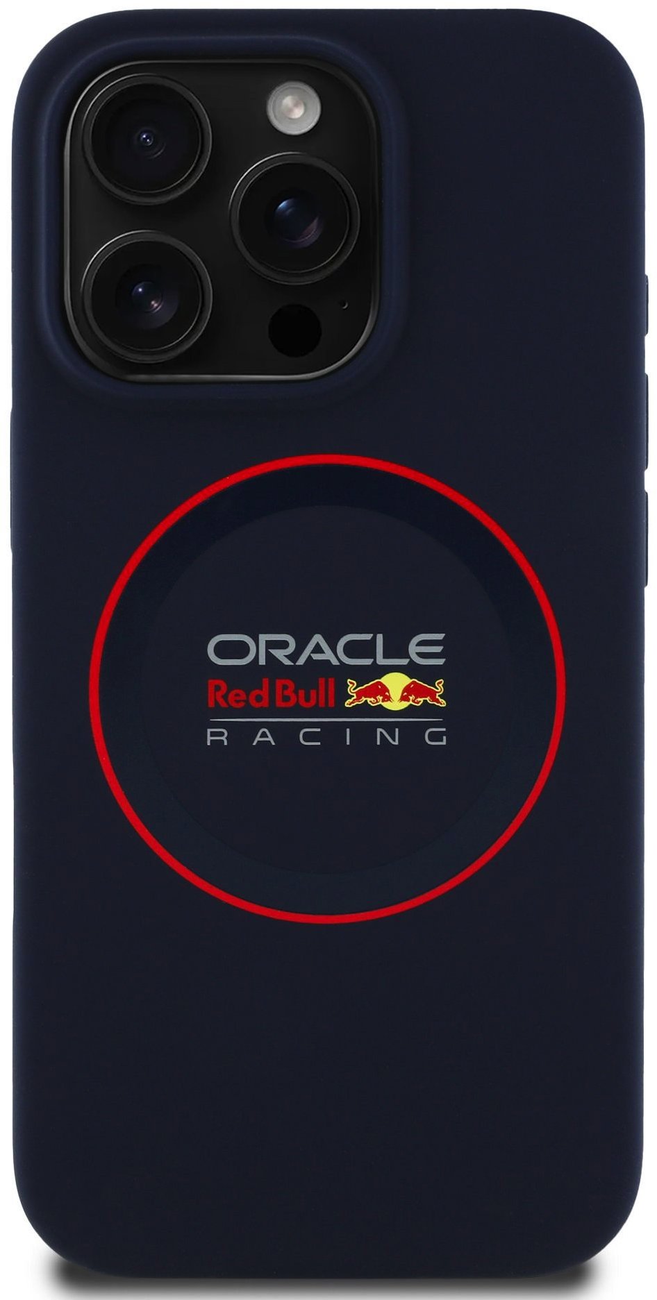 Red Bull Silicone Red Ring MagSafe Zadný Kryt pre iPhone 16 Pre Max Navy