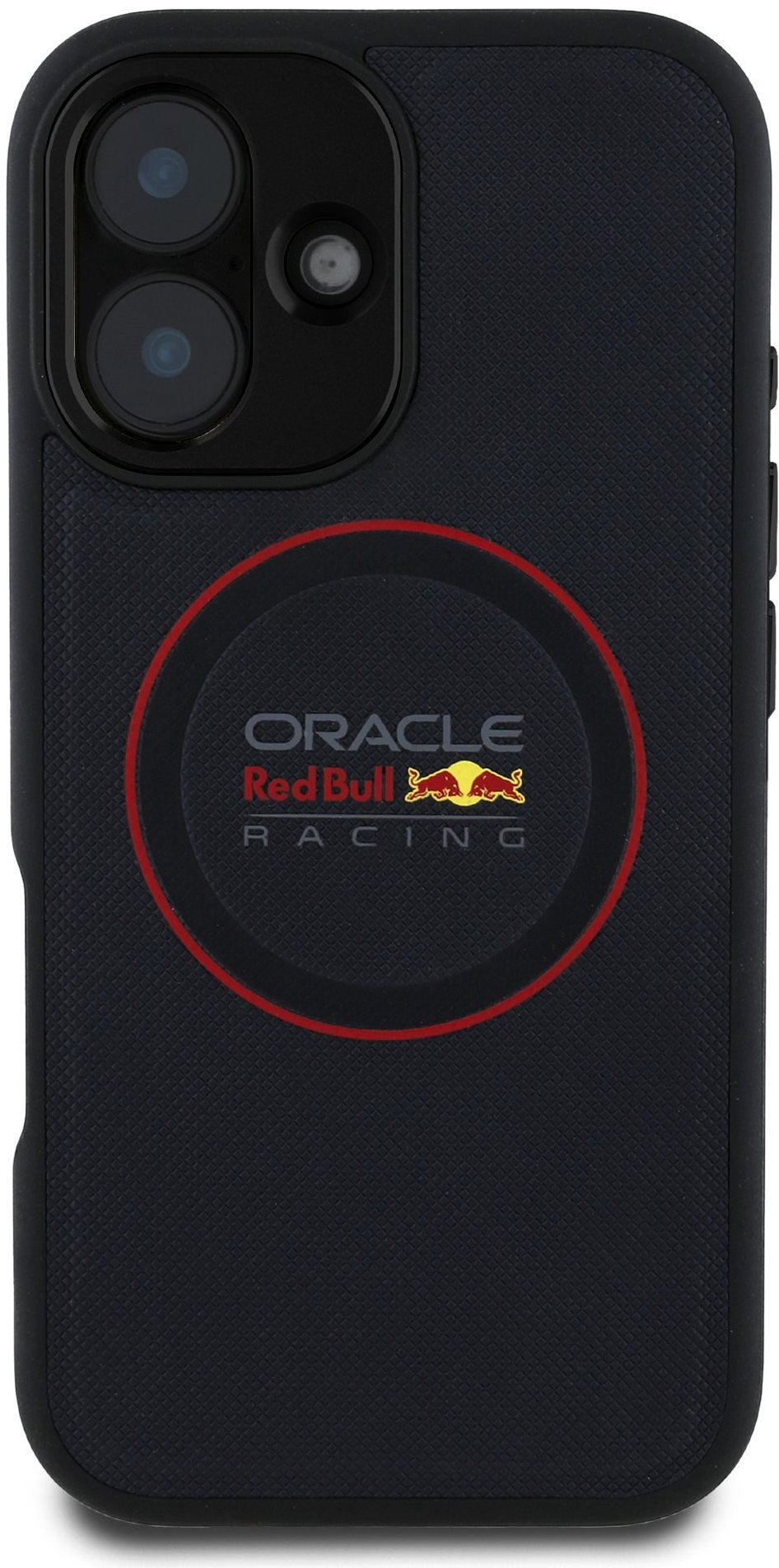 Red Bull PU Leather Red Ring MagSafe Zadný Kryt pre iPhone 16 Navy