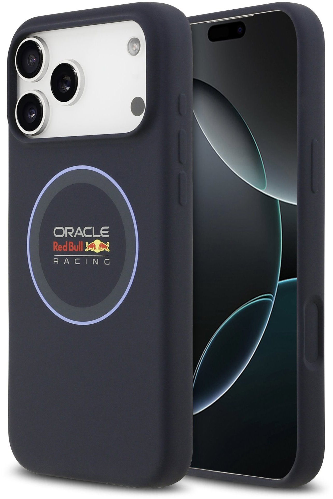 Red Bull Silicone Blue Ring MagSafe Zadný Kryt na iPhone 17 Pro Max Navy