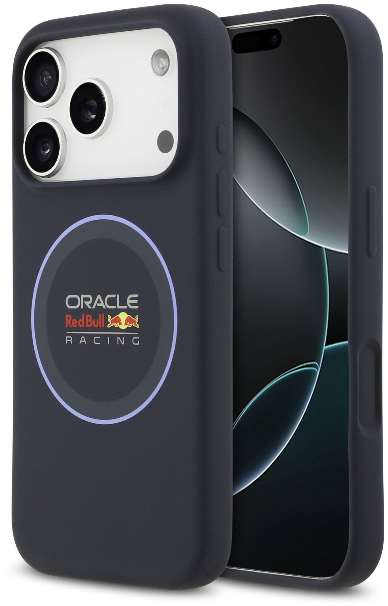 Red Bull Silicone Blue Ring MagSafe Zadný Kryt na iPhone 17 Pro Navy