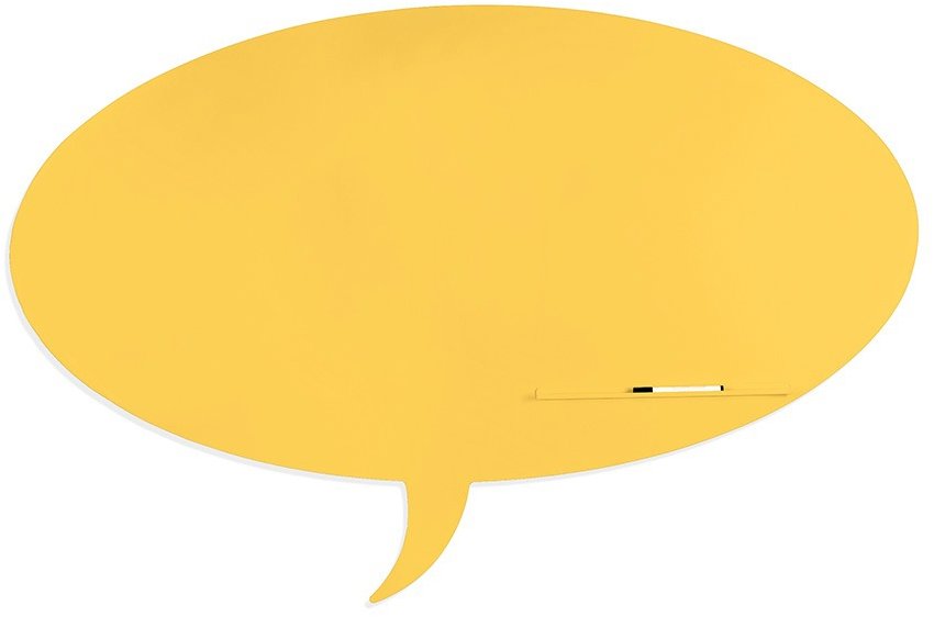 ROCADA Skin Shape Talk 6440-1023, bezrámová, tvar bubliny, 115 × 75 cm, žltá dopravná RAL 1023