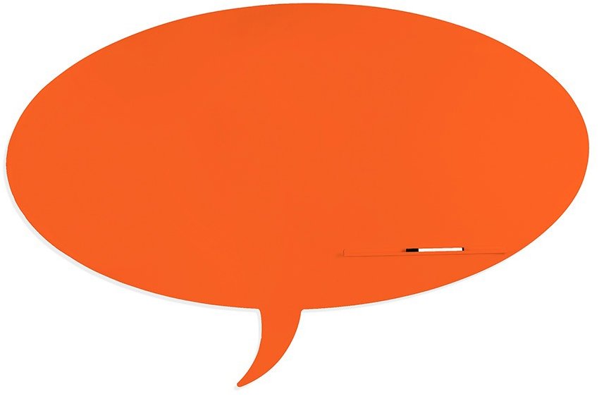 ROCADA Skin Shape Talk 6440-2008, bezrámová, tvar bubliny, 115 × 75 cm, oranžová RAL 2008