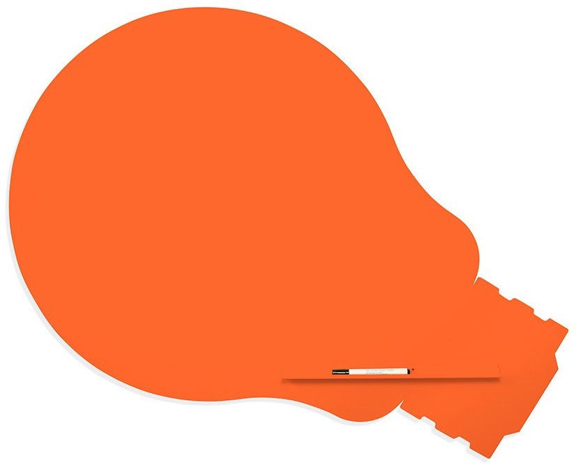 ROCADA Skin Shape Idea 6460-2008, bezrámová, tvar žiarovky, 115 × 75 cm, oranžová RAL 2008