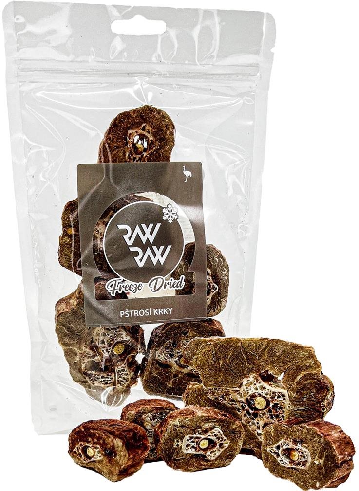 Raw Raw Freeze Dried, žuvacie maškrty Pštrosie krky 60 g