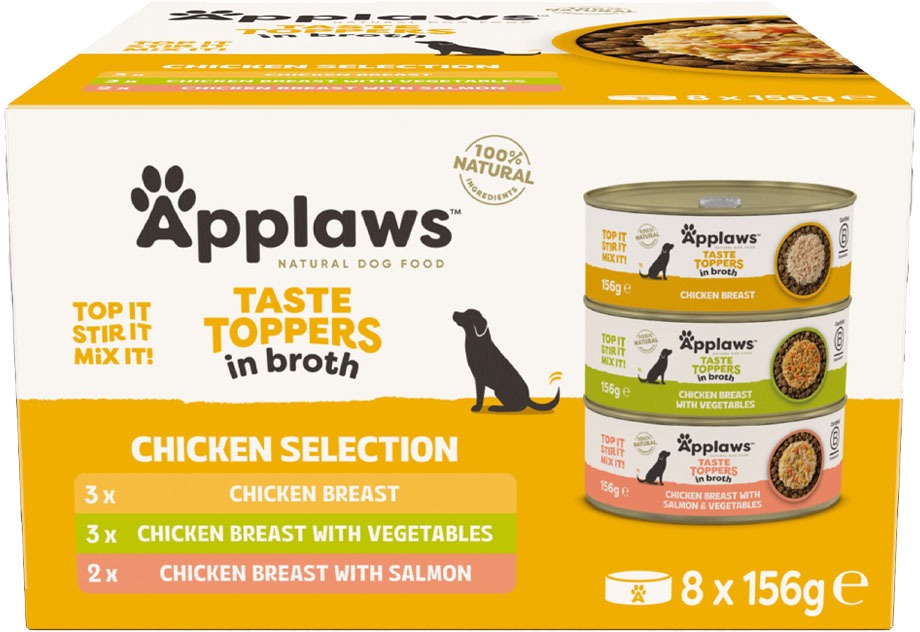 Applaws konzerva Dog Taste Toppers Vývar Multipack 8× 156 g